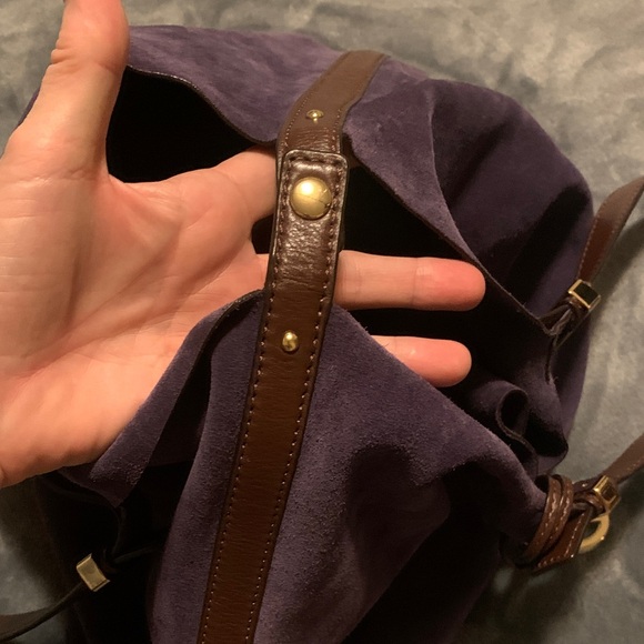 Michael Kors Purple Suede Leather Shoulder Colgate Tote /Shoulder Bag - Picture 8 of 16